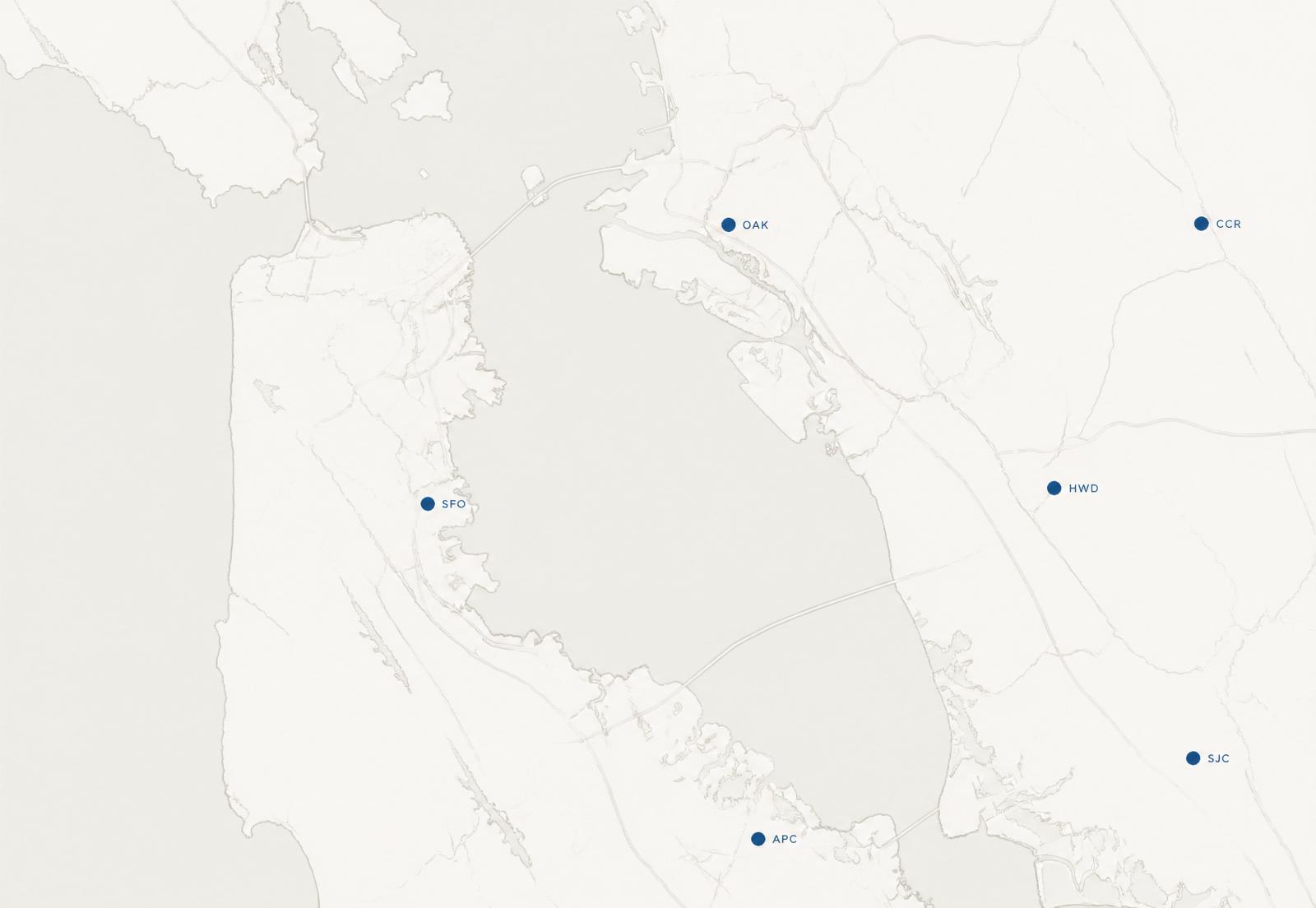 Minimal map of the San Francisco Bay Area
