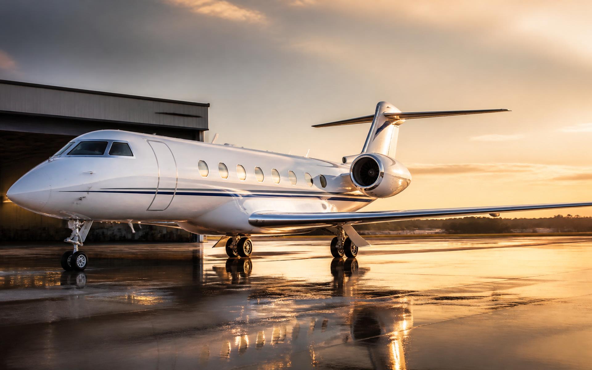 Premium private jet at a Bay Area FBO ramp